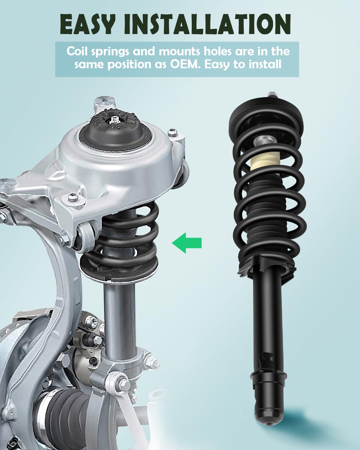 Scitoo Front Complete Struts Spring Assembly Shocks Struts Fits 2009-2014 For Acura Tl Quick Struts 272694 272693 - Set Of 2