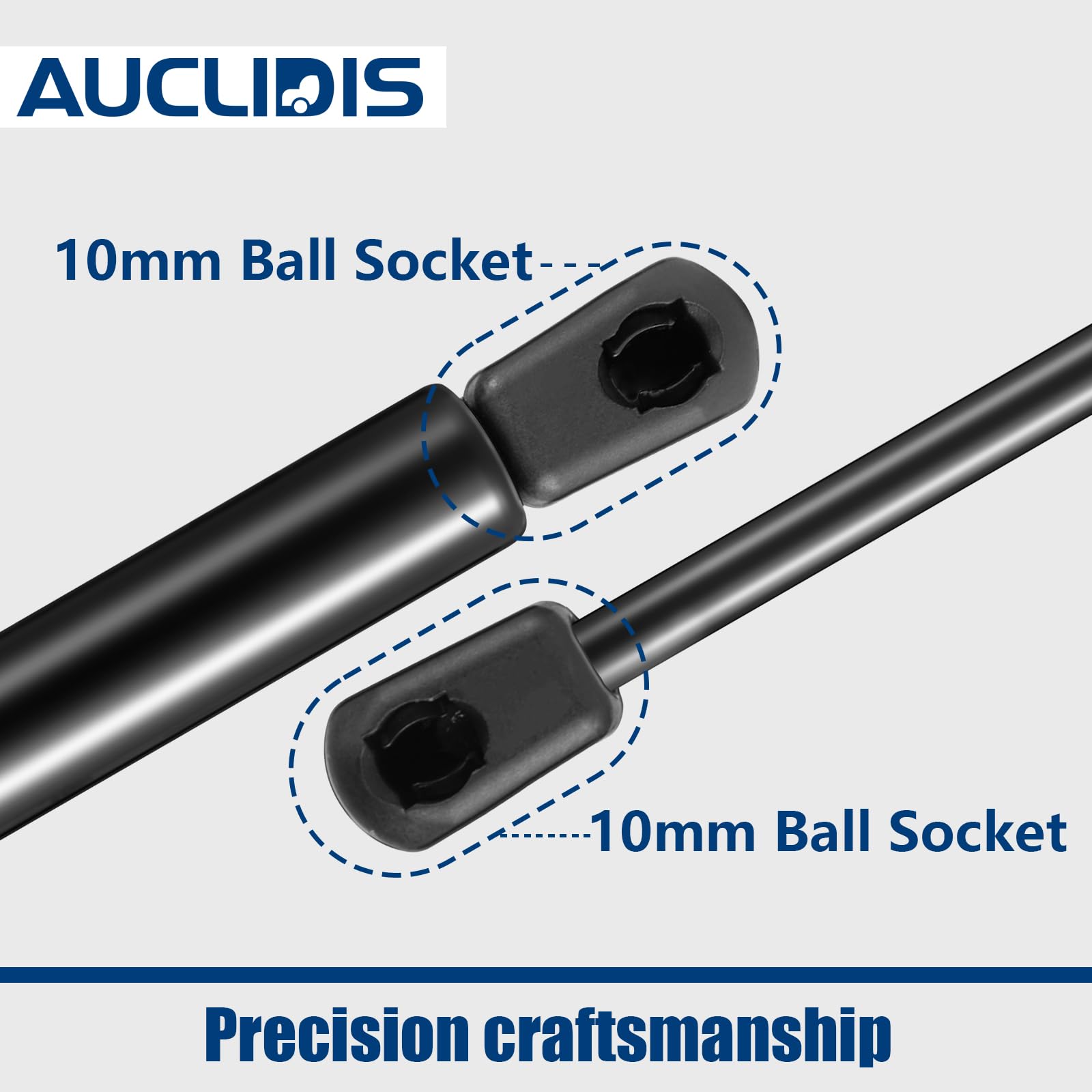 AUCLIDIS Gas Strut Lift Support for RV Murphy Bed, 20 Inch, 200lb/890N, Black, Set of 2, Model 087