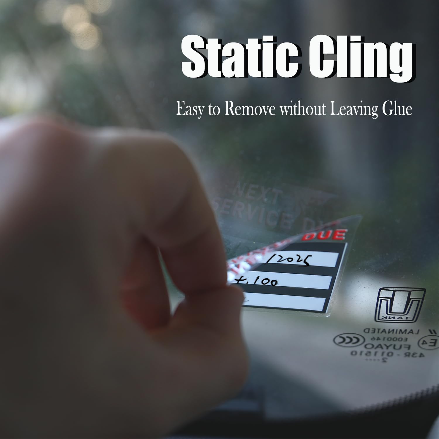 Hybsk 150Pcs Static Cling Oil Change Stickers Clear Oil Service Reminder 2 ''X2 '' Premium Quality Oil Change Labels (Static Cli