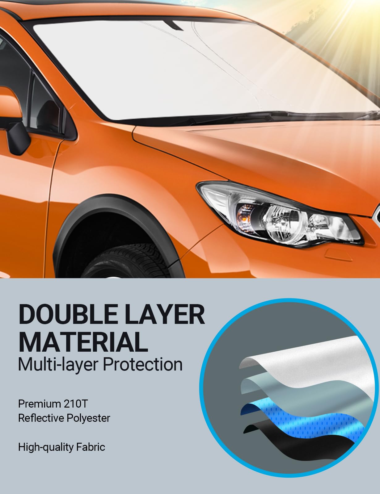 Proadsy 2024 Upgrade Front Windshield Sun Shade Foldable Sunshade Protector Sun Visor Custom Fit 2012-2017 Subaru Crosstrek, 2.0I Premium Limited Wagon Accessories