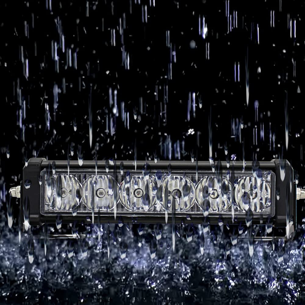 Stdysun Led Emergency Strobe Lights Bar 2Pcs Red Blue Change Amber Double Color Warning Police Grille Lights Bar Surface Mount F