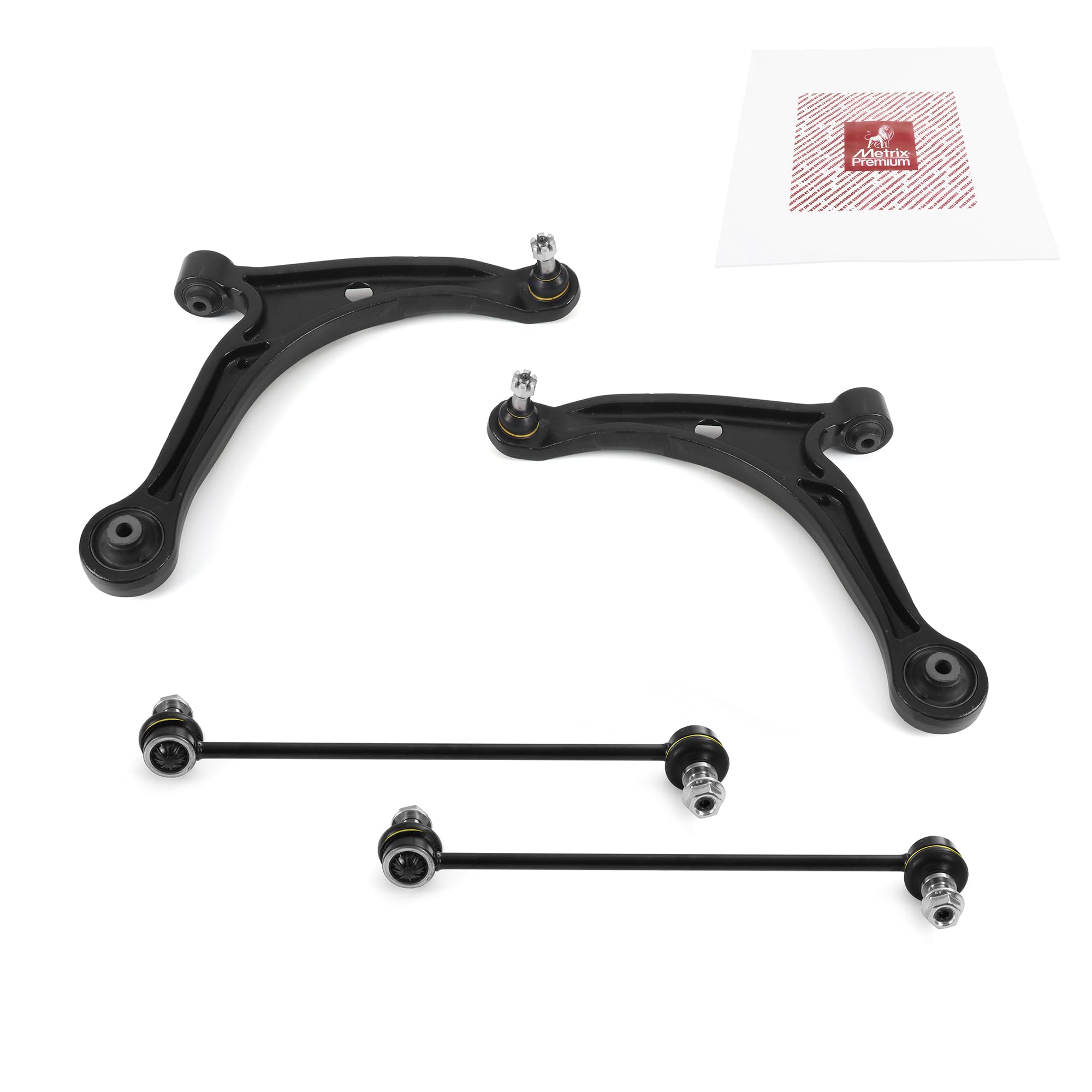 Metrix Premium Chassis Parts - 4 Pc Front Lower Control Arm & Front Sway Bar Stabilizer End Link Kit Fits 03-08 Honda Pilot, 01-