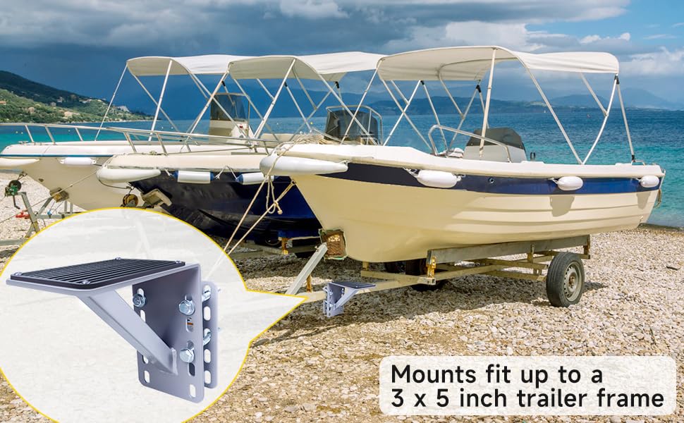 MaxxHaul 70089 Heavy Duty 300-lbs Capacity Steel Trailer Step for Boat and Utility Trailers With Anti-Slip Traction and Powder C