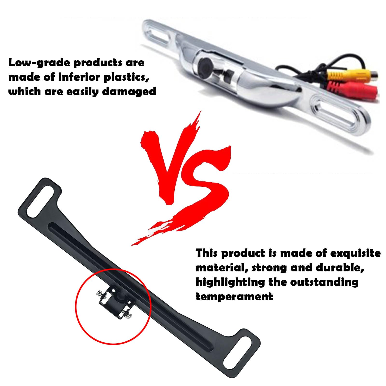 Neynavy 1 Pc Car Rear View Camera License Plate Bracket, Universal Car Dash Cam Mirror Camera Kit Rearview Camera Mount, Install