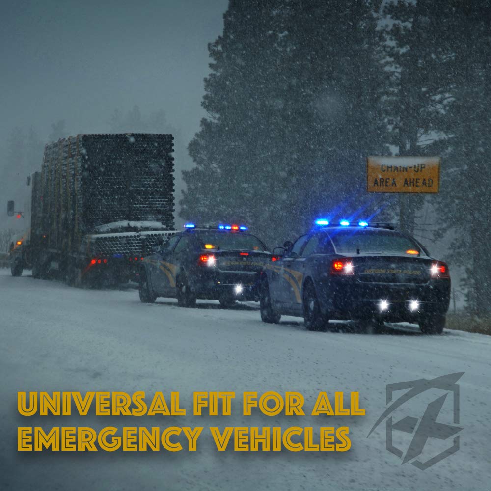 Xprite 4Pcs Led Hideaway Strobe Lights Kit - White, 20 Flash Modes, Control Panel Included, Ideal For Emergency Vehicles, Trucks