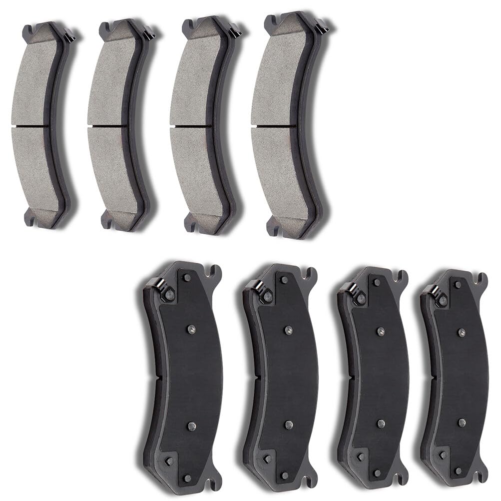 Automuto 8Pc Front & Rear Semi-Metallic Disc Brake Pads Set D785 D784 For Chevrolet Silverado 1500 Silverado 1500 Hd For Gmc Sie