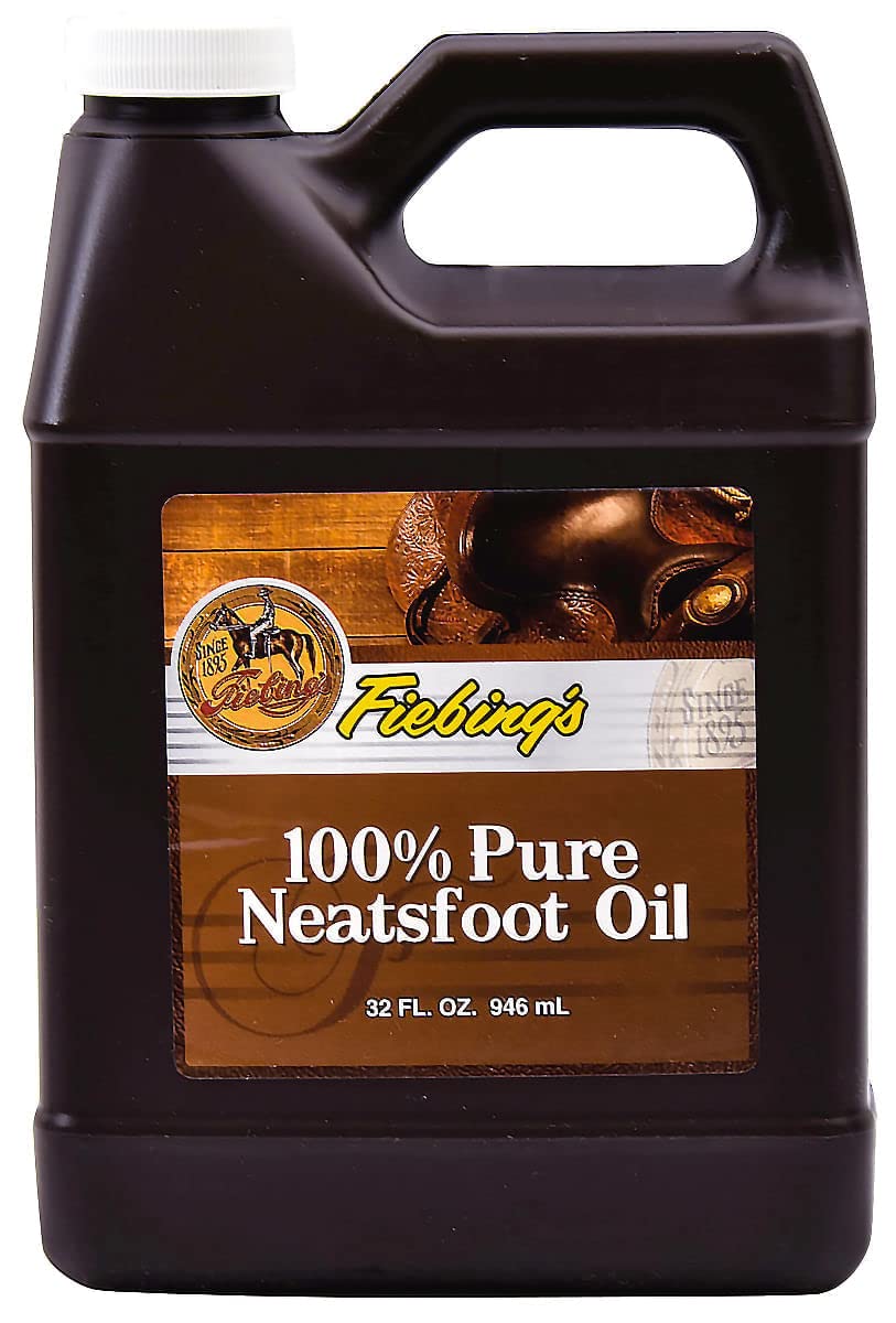 Fiebing's 100% Pure Neatsfoot Oil 32oz - Natural Leather Preservative - Great for Boots, Baseball Gloves, Saddles and More