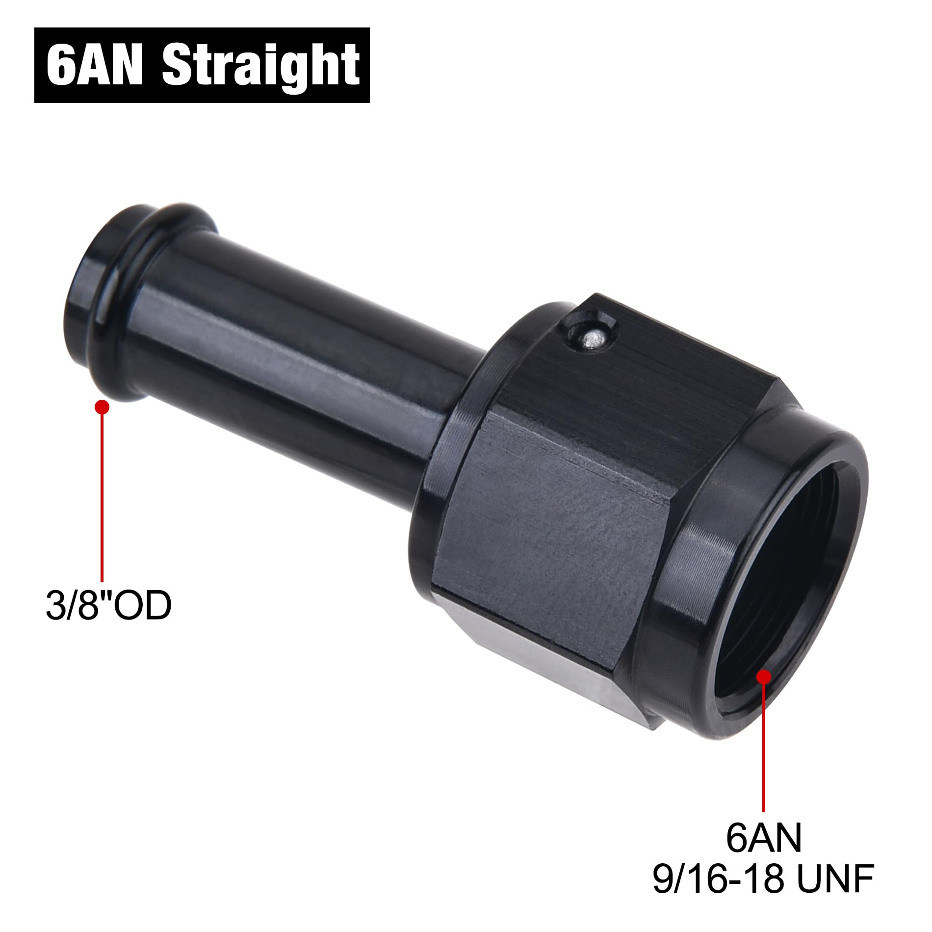 Evil Energy 6An Female To 3/8 Barb Hose Fitting Straight Swivel 2Pcs