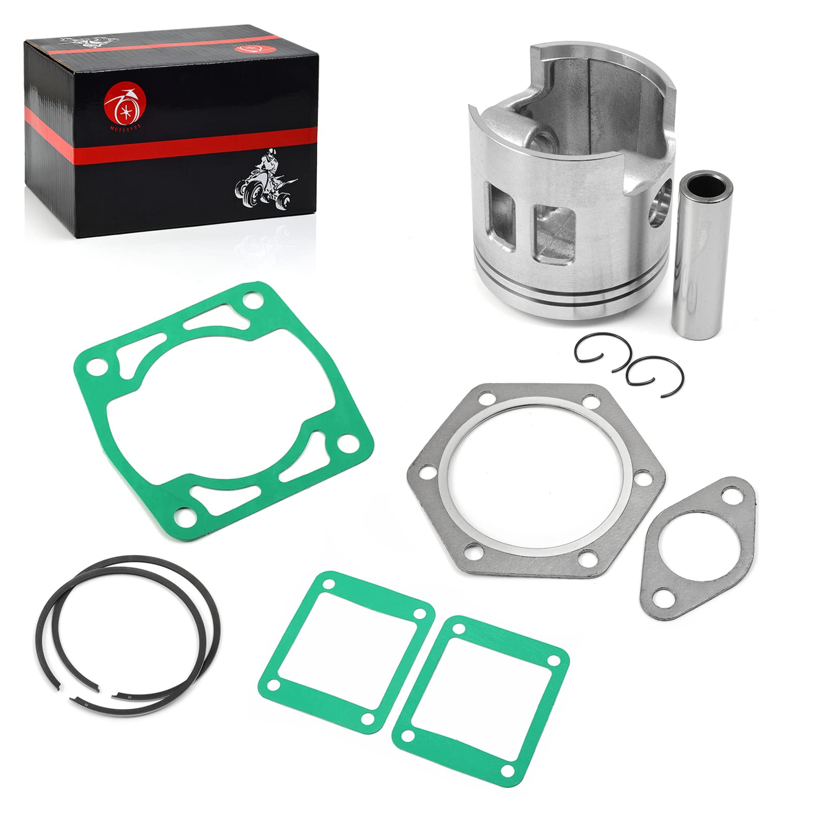 Piston & Piston Rings Kit And Gasket For Ezgo 2 Cycle Gas Golf Cart 1989 1990 1991 1992 1993 Standard Bore 3Pg Engine 24624-G1 2
