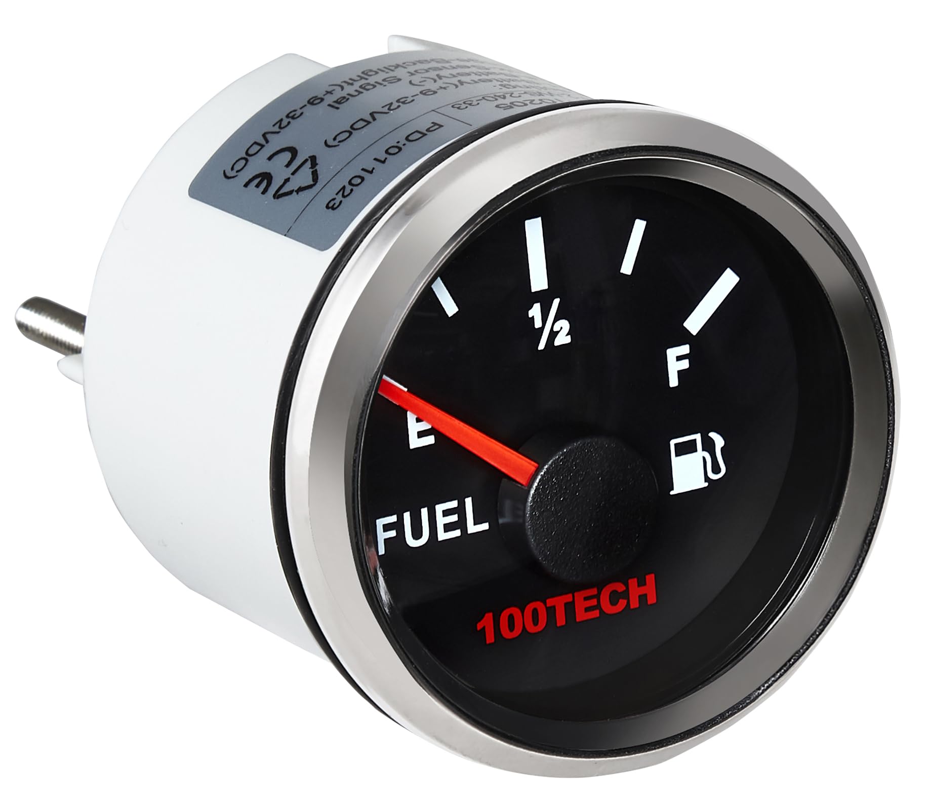 100Tech Boat Fuel Gauge 73-10 Ohms Marine Fuel Gauge Waterproof 52Mm 2-1/16'' Diesel Aftermarket Gauge Automotive Replacement Ga