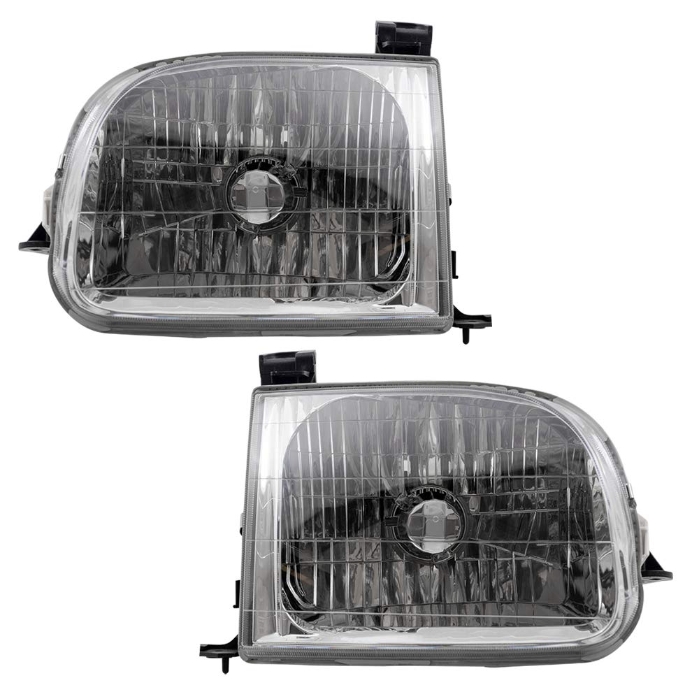 Brock Replacement Driver and Passenger Headlights Headlamps Compatible with 2000-2004 Tundra Regular Access Cab Pickup Truck 811