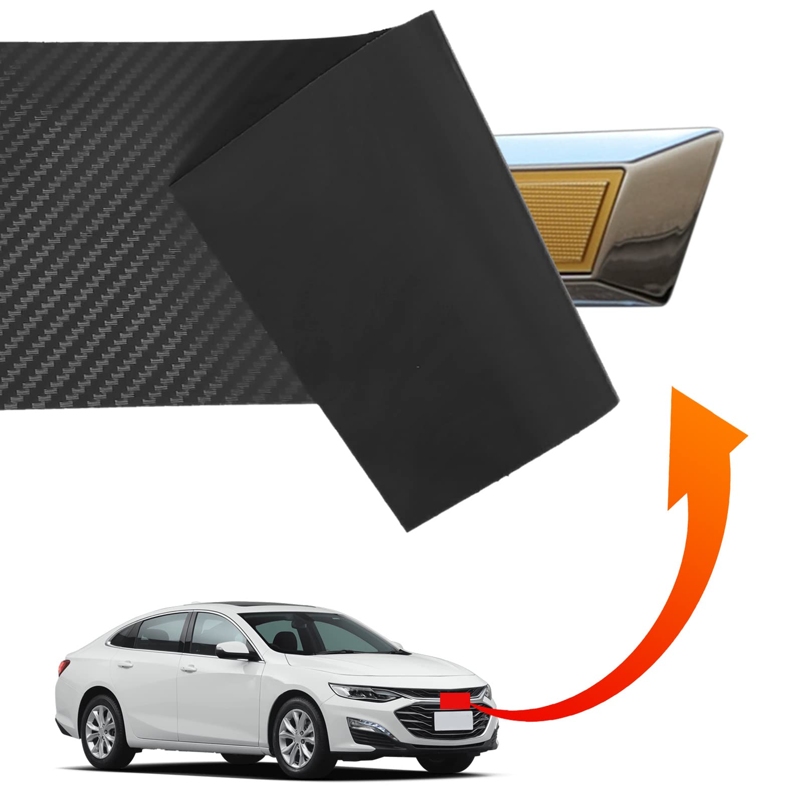 Lanzmyan Compatible With Bowtie Logo Wrap Stickers Cut-Your-Own Emblem Overlay Diy Decals For Chevy 6Pcs Black