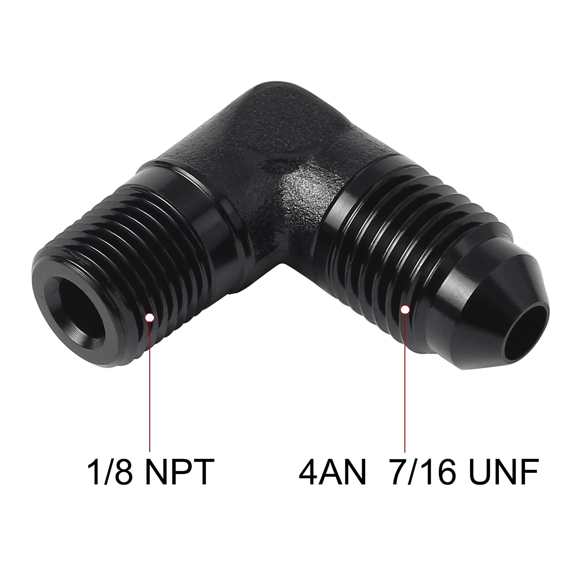 Evil Energy 4An To 1/8'' Npt Male 90 Degree Fitting Adapter Aluminum