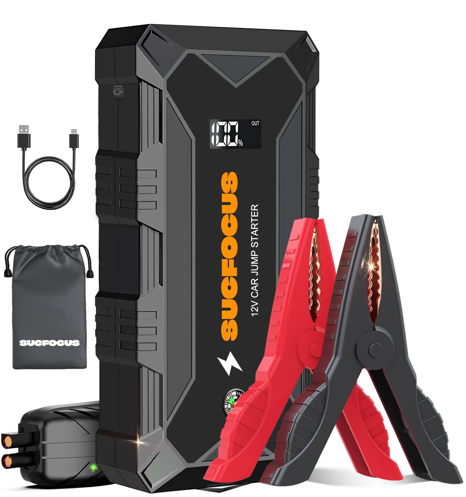 Jump Starter, 2500A Battery Jumper Starter Portable (For 8.0L Gas Or 6.5L Diesel Engine), Car Battery Jump Starter, Jump Box, Ju