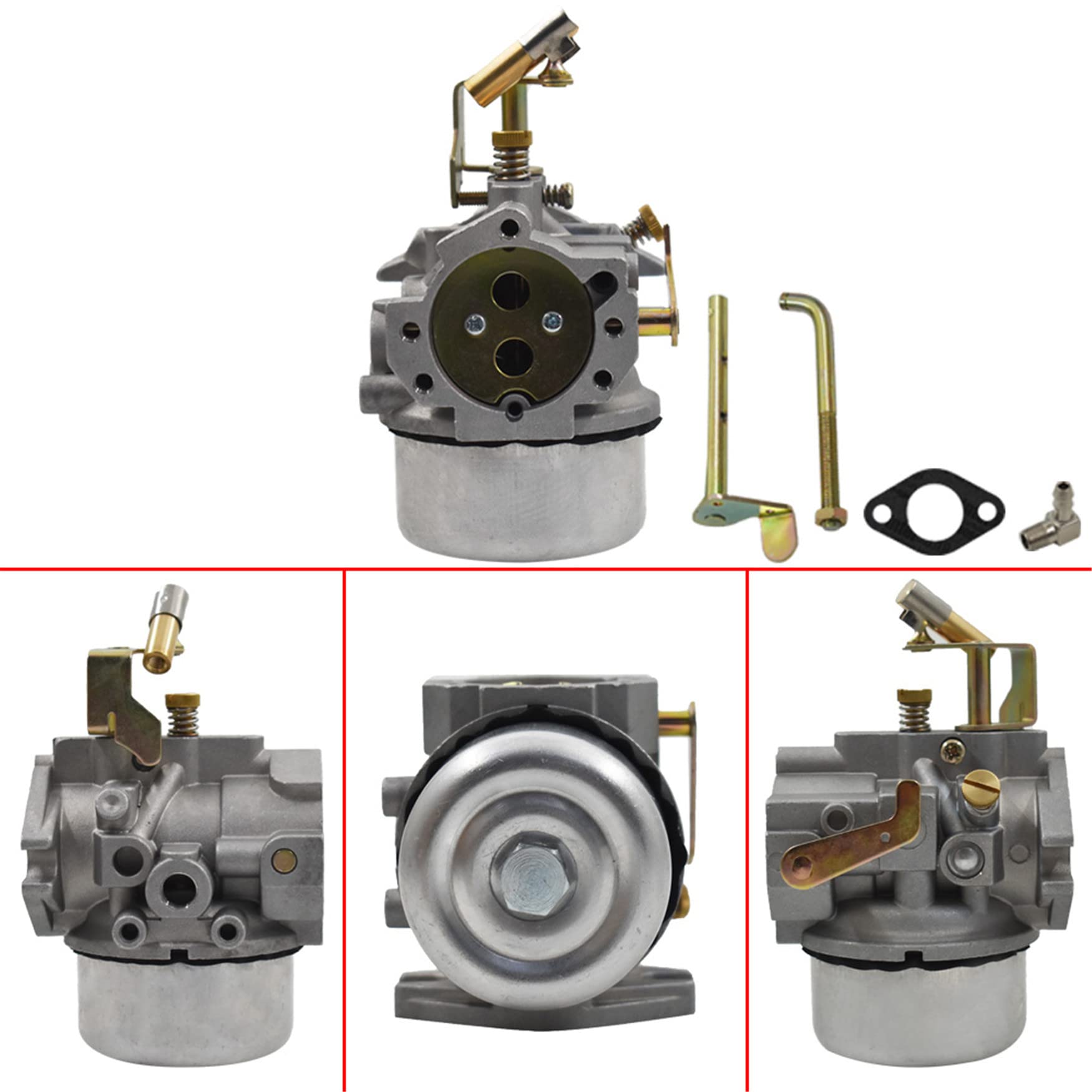 Wflnhb Carburetor Replacement For Kohler 10Hp K241 K301 12Hp Replacement For 47 853 23-S, 47 853 03 With Gasket Choke Shafts