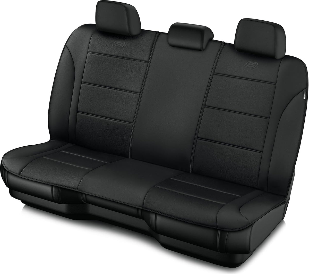 Skechers Memory Foam Car Seat Covers, Premium Lycra Seat Covers with Thick Memory Foam, Black Rear Seat Covers, Automotive Comfo