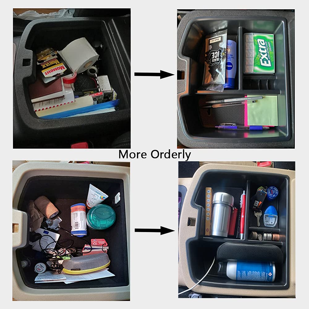Tacorbo Center Console Organizer Tray For 2007-14 Gmc Sierra 2500 3500 Accessories Yukon Xl Silverado 2500 3500 Suburban 1500 Tahoe /07-13 Gmc Sierra 1500 Chevy Silverado Suburban 2500 Avalanche White