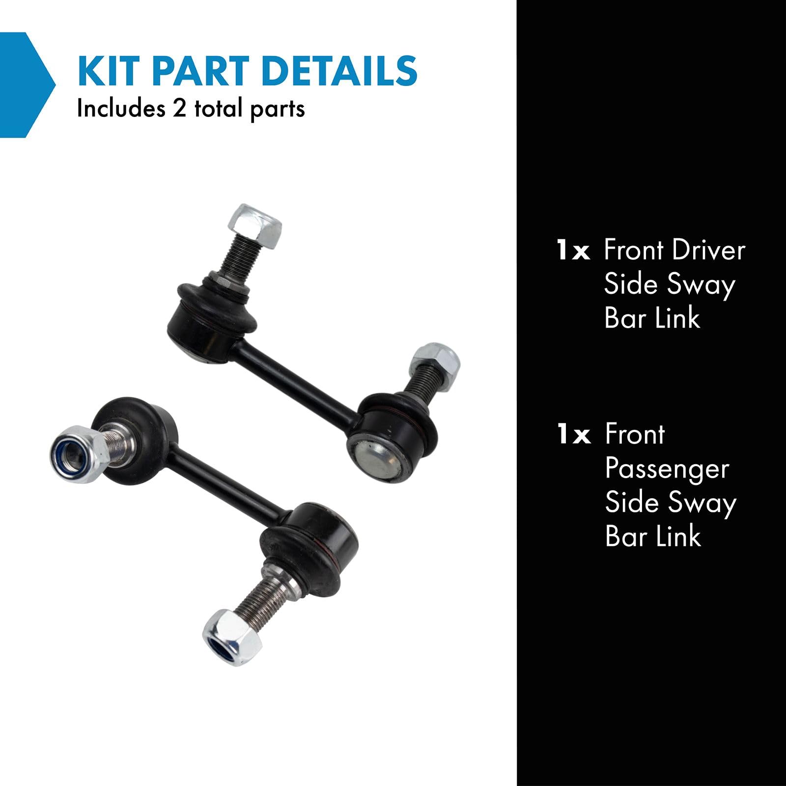 Trq Front Sway Bar Stabilizer Link Set Compatible With 2004-2006 Kia Sorento