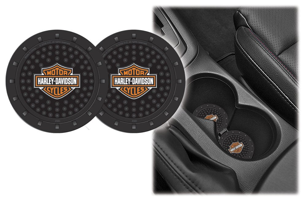 Harley-Davidson Orange Bar & Shield Drink Holder Coasters, Set Of 2 Cg625