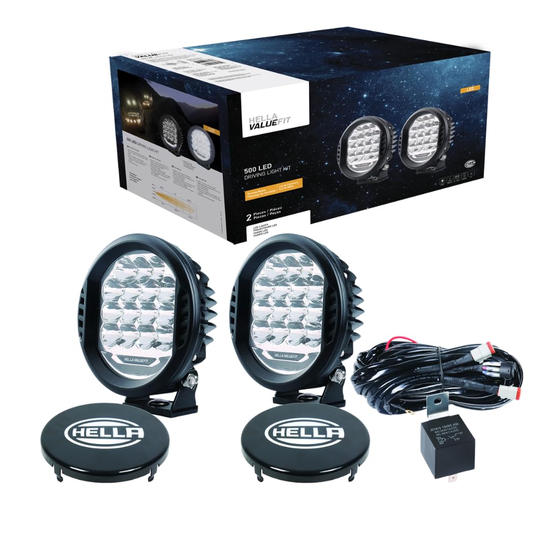Hella 358117171 Valuefit 500 Led Driving Lamp Kit, 2 Pack , Black