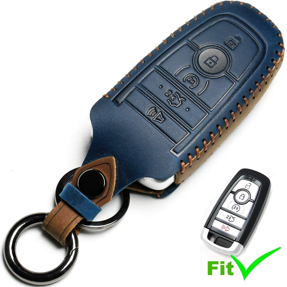 Lygkmu Ford Dedicated Cover Key Fob Case Suit For Keyless Remote Control(A-Blue)Mens