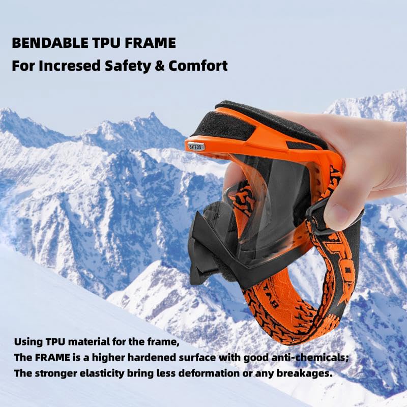 Zsling Otg Ski Goggles - Uv Protection Anti Fog Ski/Snowboard Goggles For Men Women Youth Clear Snow Goggles, Dirt Bike,Motocros