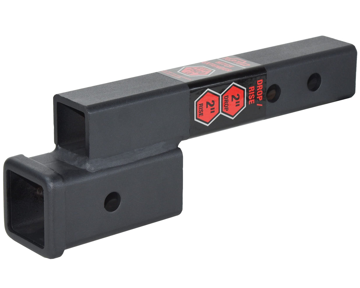 Toptow Trailer Receiver Hitch Extender Adapter 2'' Drop/Riser, 7'' And 9'' Extension Length, 2'' Shank, 7500Lbs Towing Capacity,