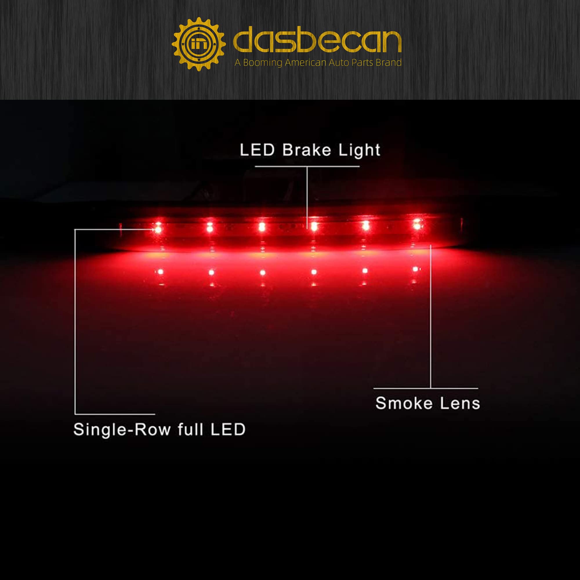 Dasbecan Led 3Rd Third Light Brake Stop Light Rear Lamp Assembly Compatible With 2002-2012 Chevrolet Avalanche 1500 2500 Replace