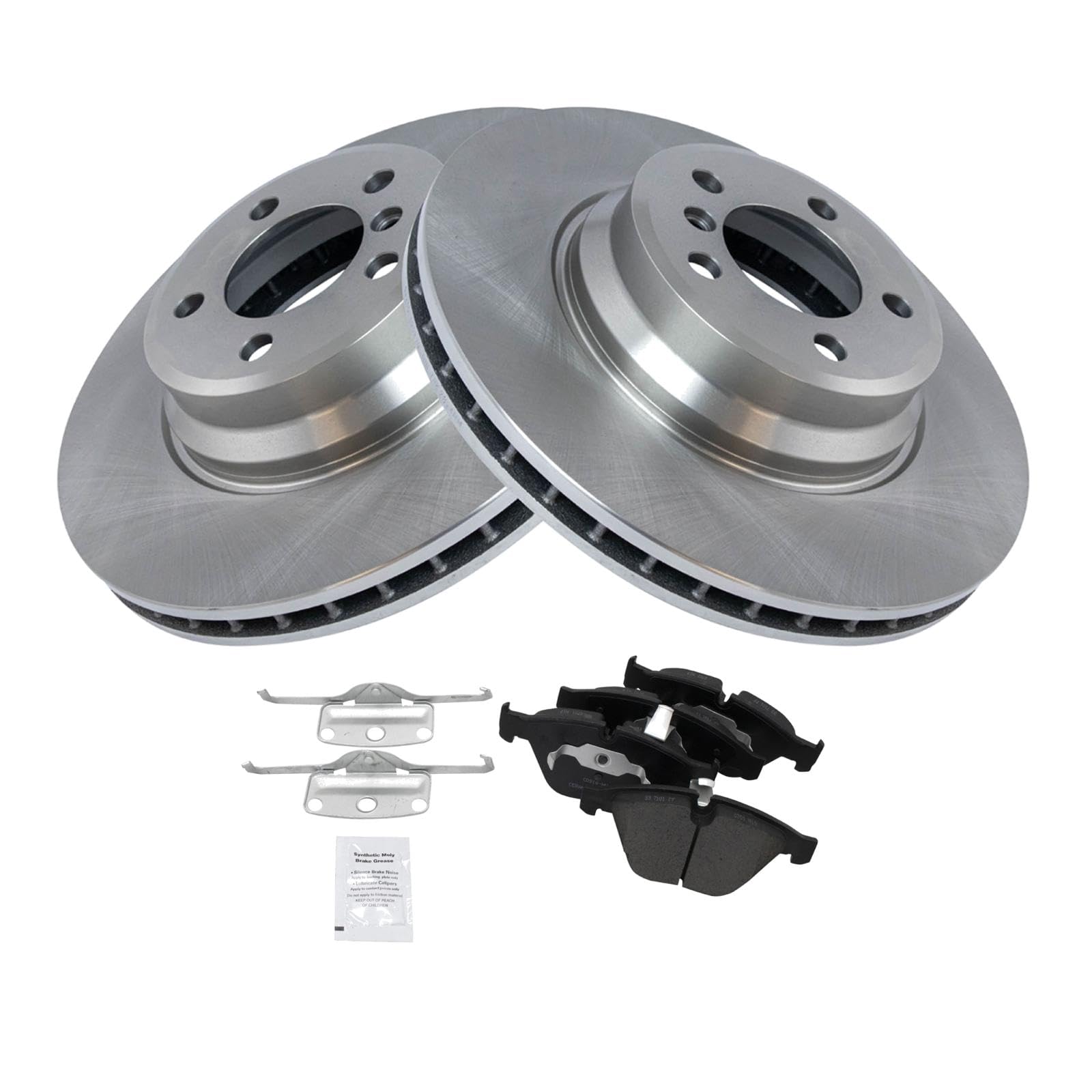 Trq Front Brake Pad & Rotor Kit Brake Pads Brake Rotor Ceramic Compatible With 2002-2005 Bmw 745I 745Li 2006-2008 750I 750Li 200