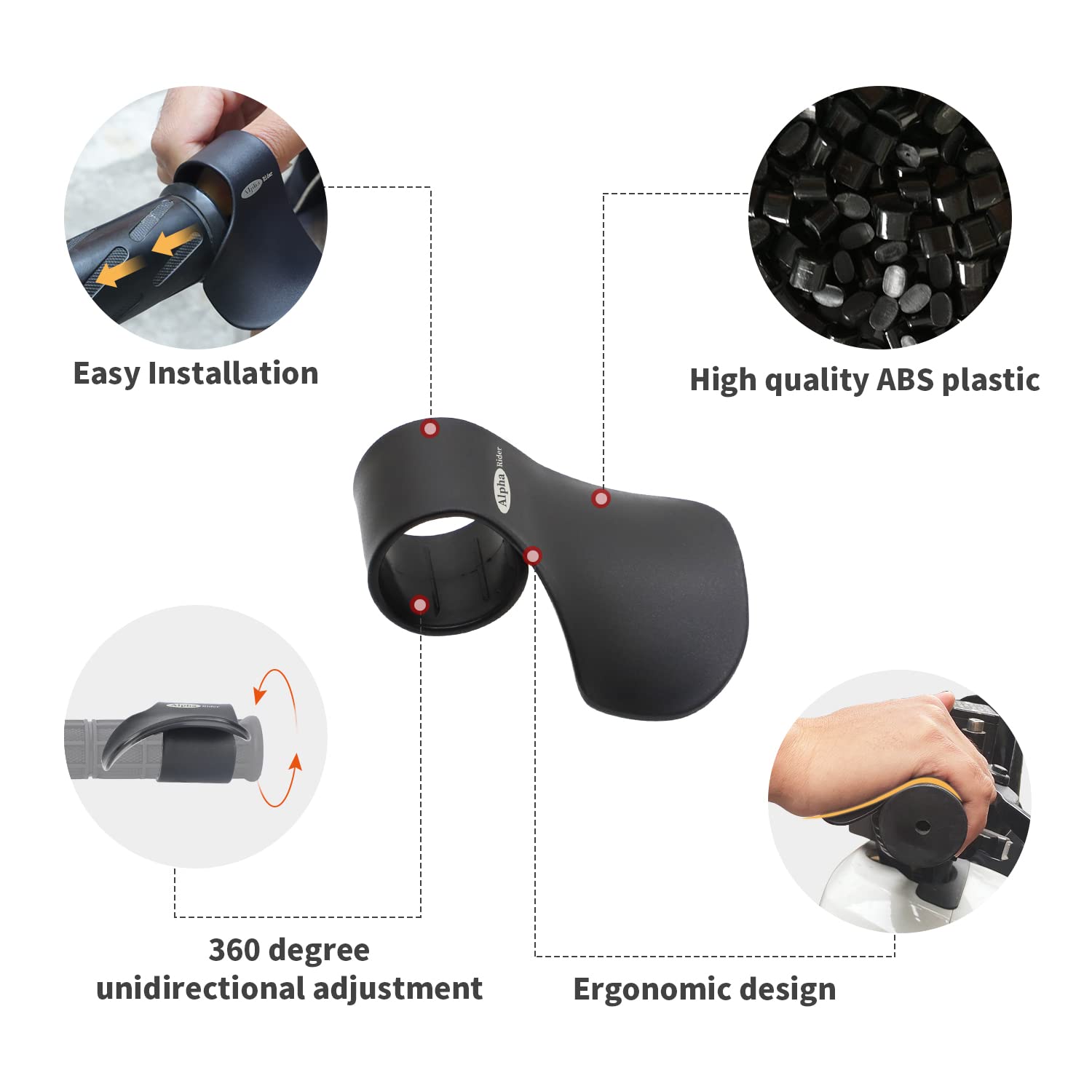 Alpha Rider Cruise Throttle Assist For 7/8'' Handlebar Universal Motorcycle Throttle Mounted Assist Oil Control For Street Bike