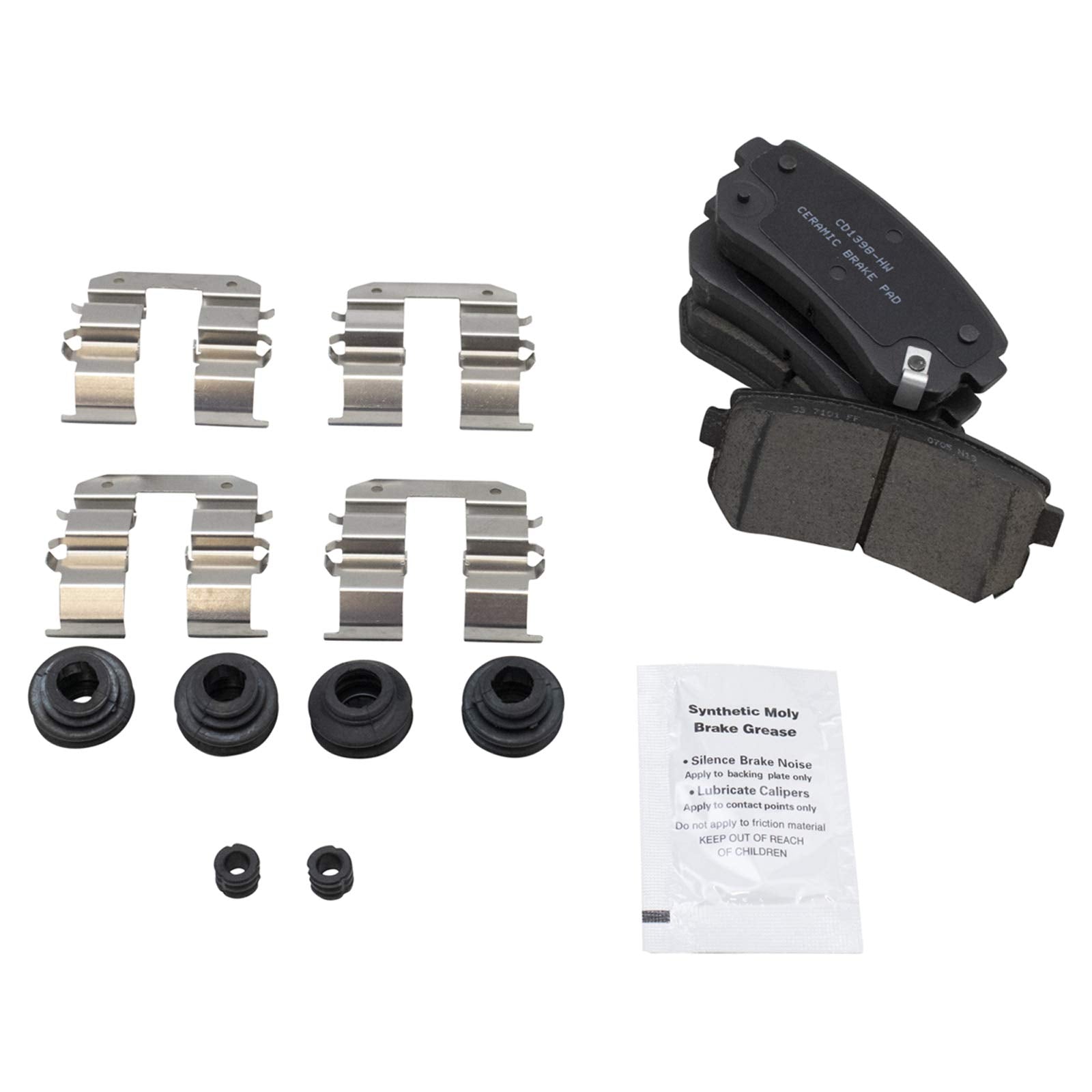 Trq Rear Brake Pad & Rotor Kit Brake Pads Brake Rotor Ceramic Compatible With 2010-2013 Kia Forte Forte Koup