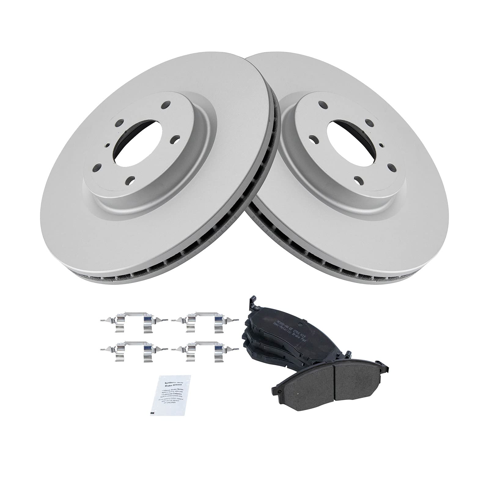 Trq Front Semi Metallic Disc Brake Pads & G-Coated Rotor Kit For Nissan Infiniti