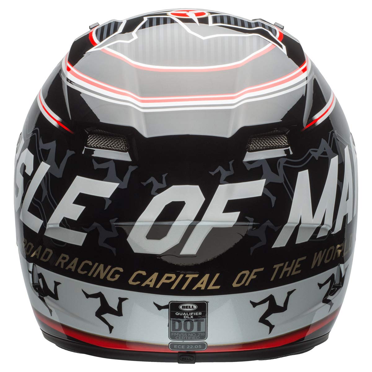 Bell Qualifier Dlx Full-Face Helmet Isle Of Man 17.0 Gloss Black/Red Extra Small
