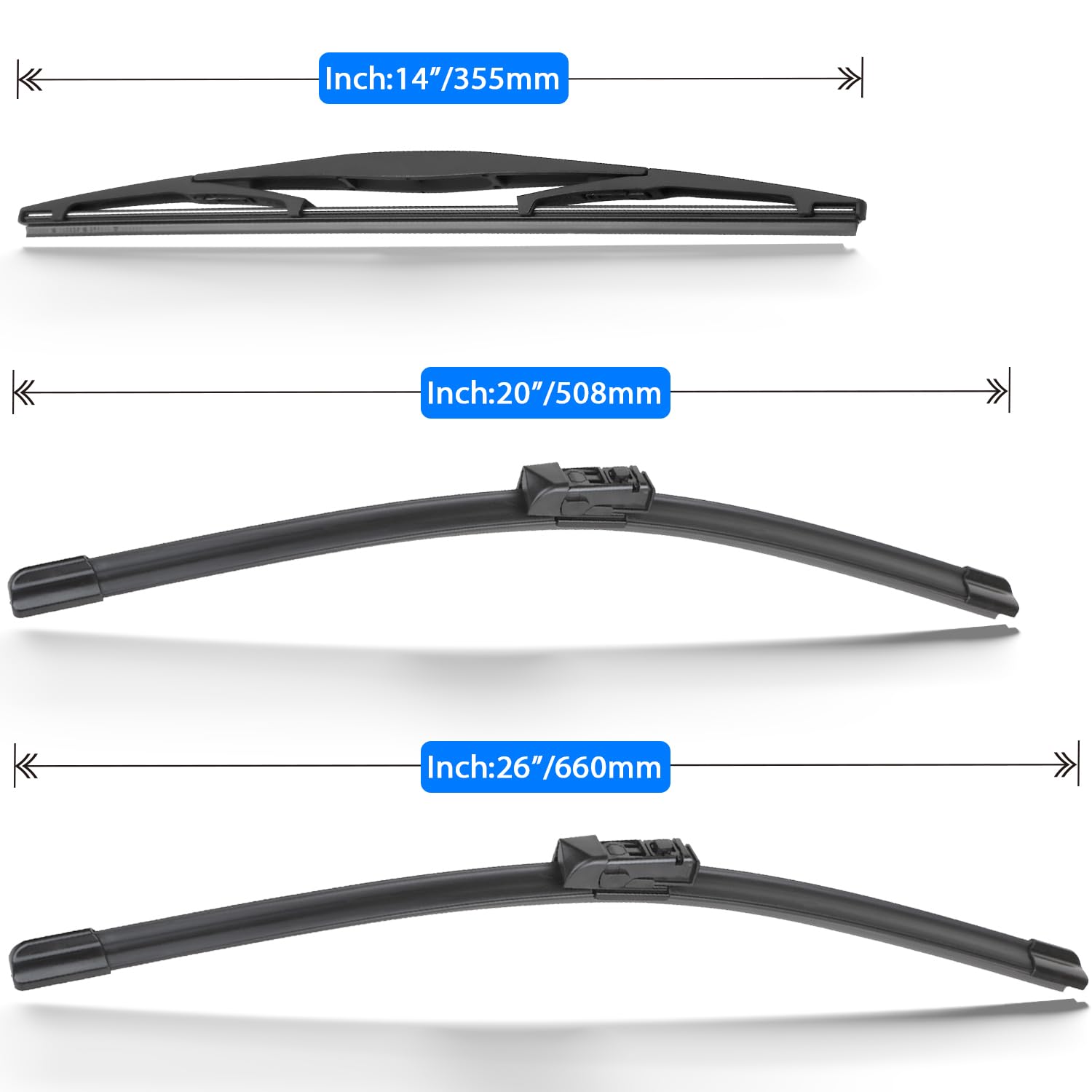 Raintok Windshield Wiper Blades Replacement For Subaru Ascent 2019 2020 2021 Original Factory Quality Front Rear Wipers Blade Se