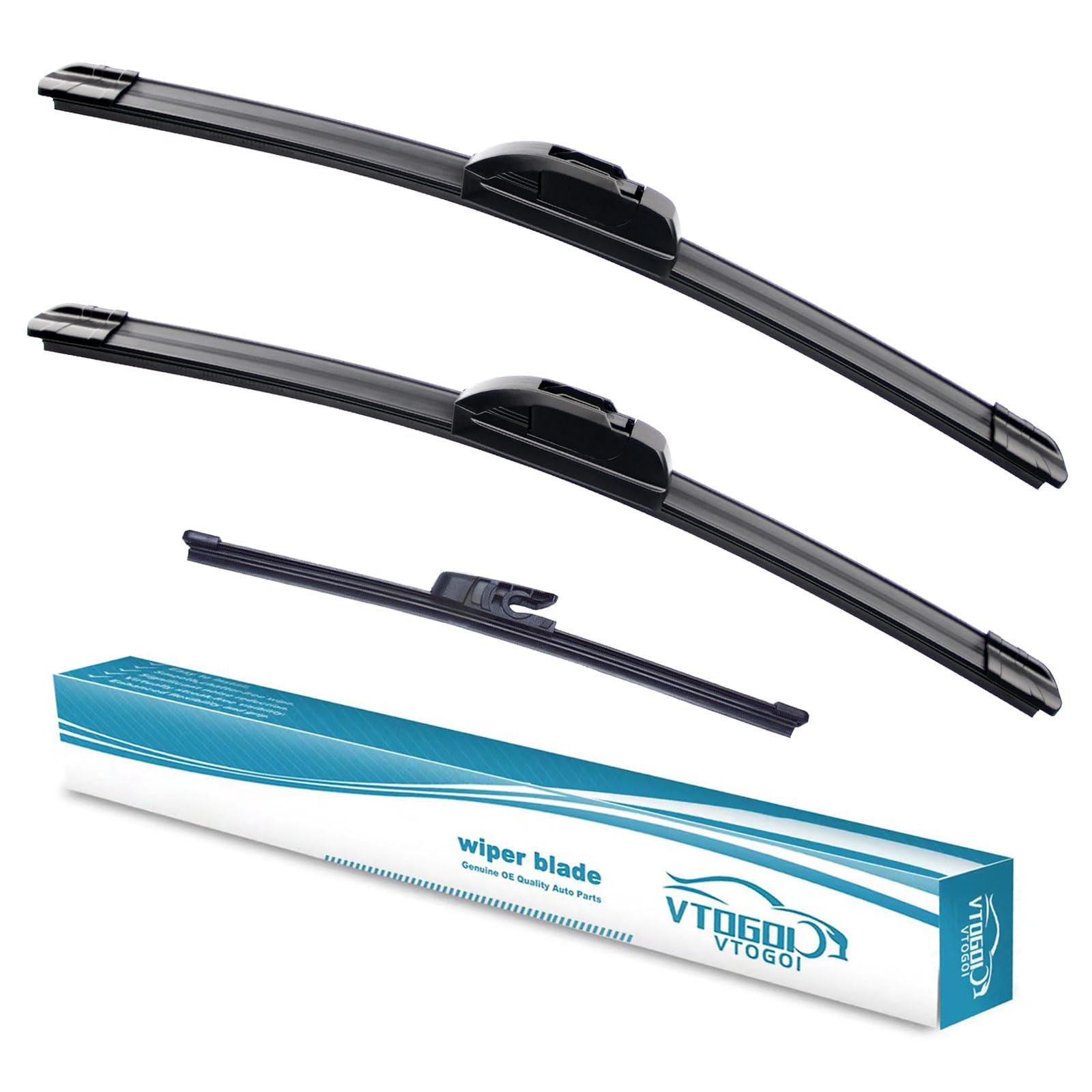 Vtogoi Wiper Blades With Rear Wiper Blades Set For Hyundai Veloster 2012-2017,Automotive Replacement Windshield Wiper Blades, Th