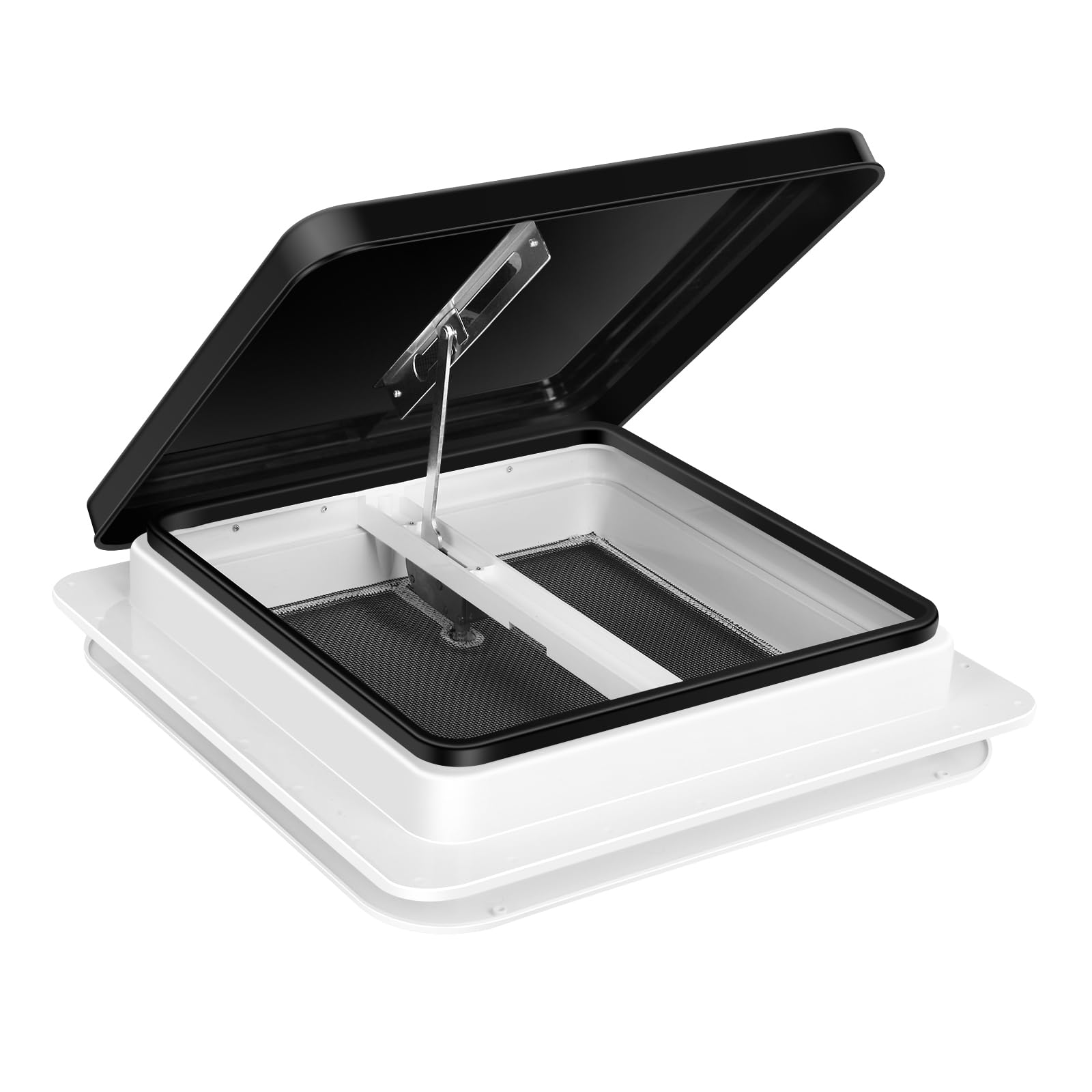 Livpow Rv Roof Vent Kit 14'' X 14'' Manual Lift Black Lid
