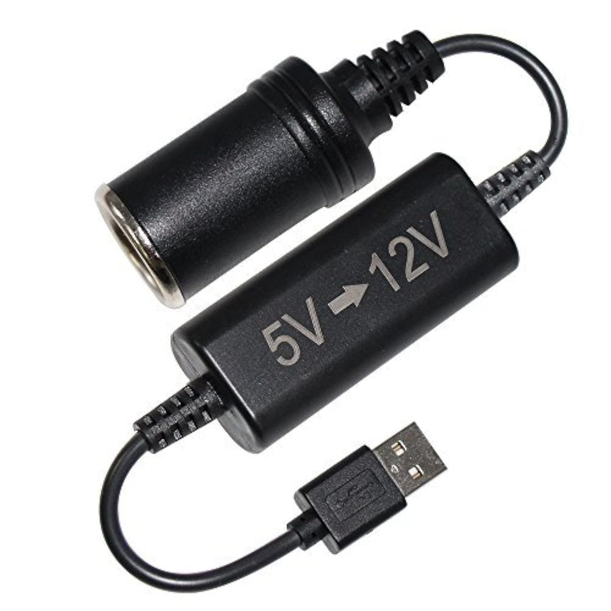 Kuncan Usb To Cigarette Lighter Socket - Usb 5V To 12V Female Car Cigar Lighter Converter Cable, 5V To 12V Step Up Cable (0.7A-1.2A, Max 12V1.2A At 5V3.5A) For Dash Cam, Car Fan, Car Led Light Strip