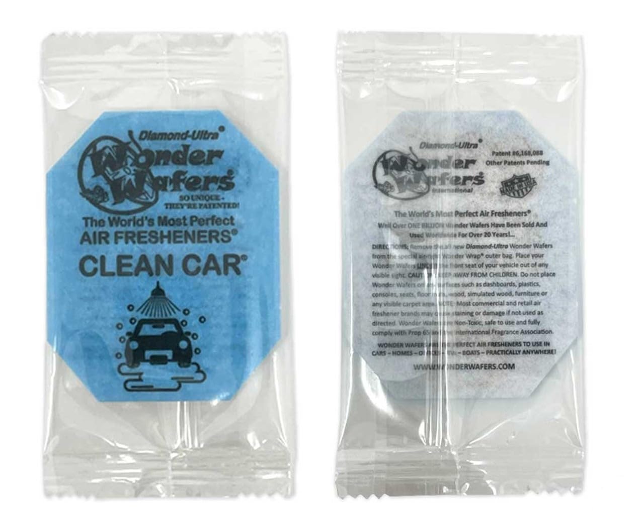 Donkey Auto Products Wonder Wafers - Diamond-Ultra Scented Car Air Fresheners, Light Blue, Pack of 15, Model 712-S15