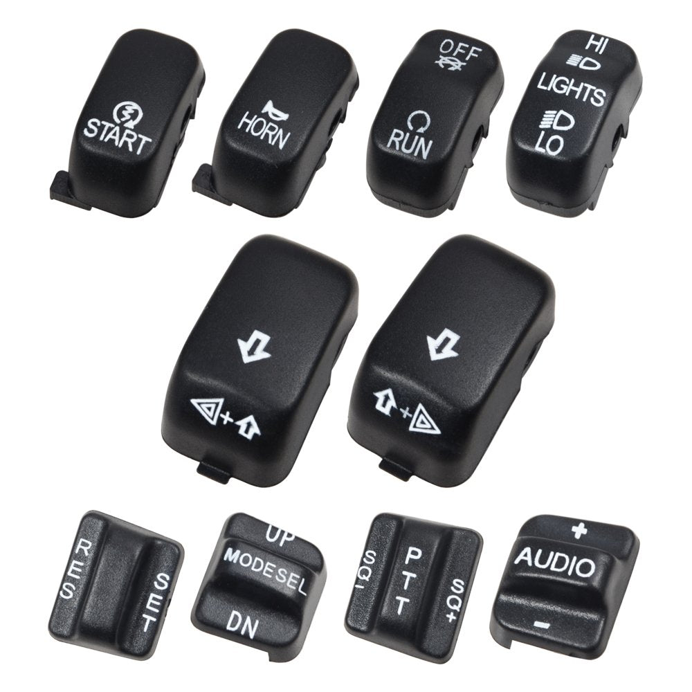 Black Hand Control Switch Housing Caps Compatible For Harley Davidson Electra Street Glide