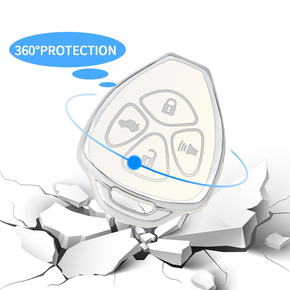 Qbuc For Toyota Key Fob Cover With Keychain,Car Key Case Fit For Toyota 2007-2011 Camry| 2008-2013 Avalon Corolla |2009-2016 Ven