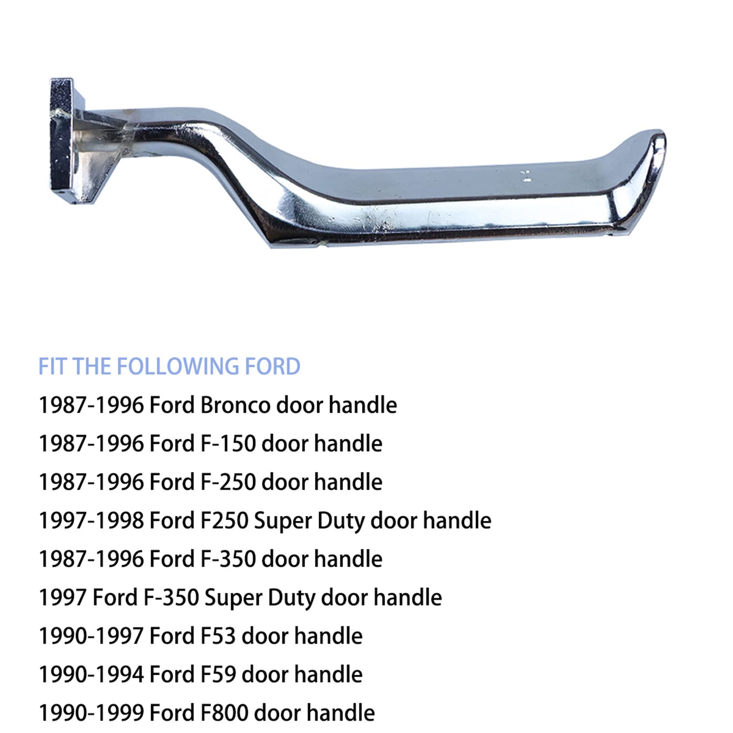 Ymhhefy Silver Interior Metal Door Handle Front Left Driver Side Replacement For 1987-1996 Ford Bronco F150 F250 F350 F53 F59 F800 Replaces E7Tz-1522601-A E7Tz-1522600-A 77177 77178 1Pcs