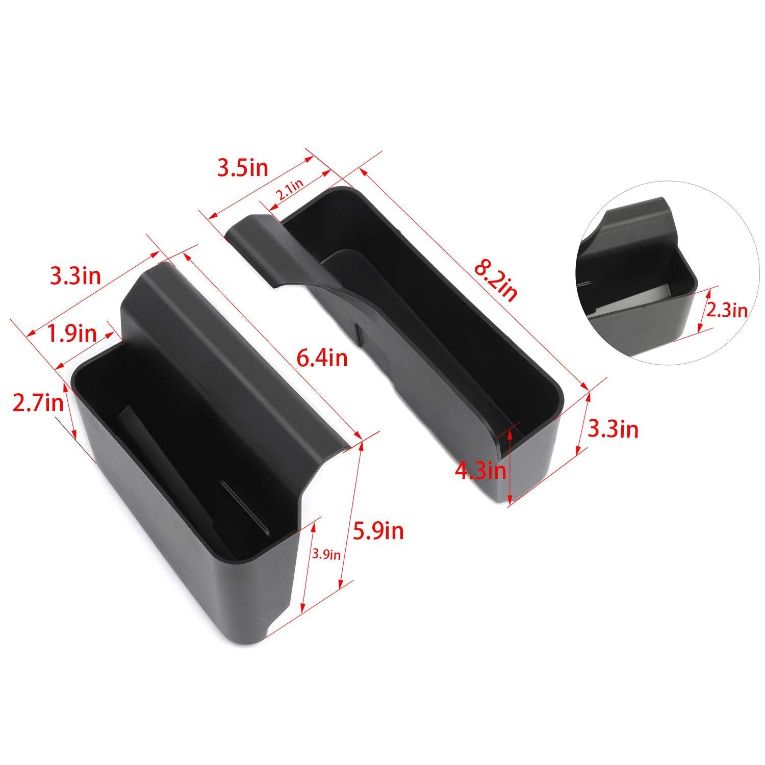 JeCar Gear Shift Storage Box for 2007-2010 Jeep Wrangler JK, Black, Acrylonitrile Butadiene Styrene, Center Console Organizer