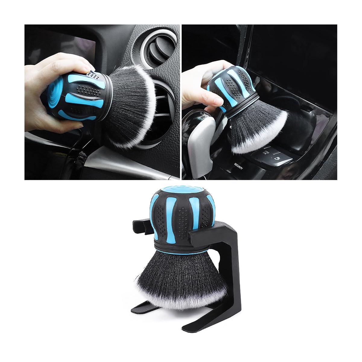 Auceli Car Detailing Brush, Ultra Soft Auto Interior Dusting Brush With Storage Rack, Car Xl Synthetic Brush Cleaning Tool, Univ