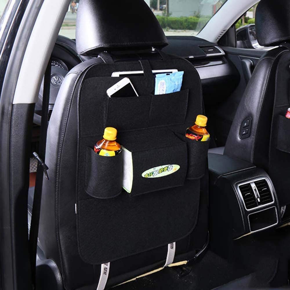 Spedy Car Auto Seat Back Multi Pocket Storage Bag Organizer Dark Black Set Of 2 Backorganiser14
