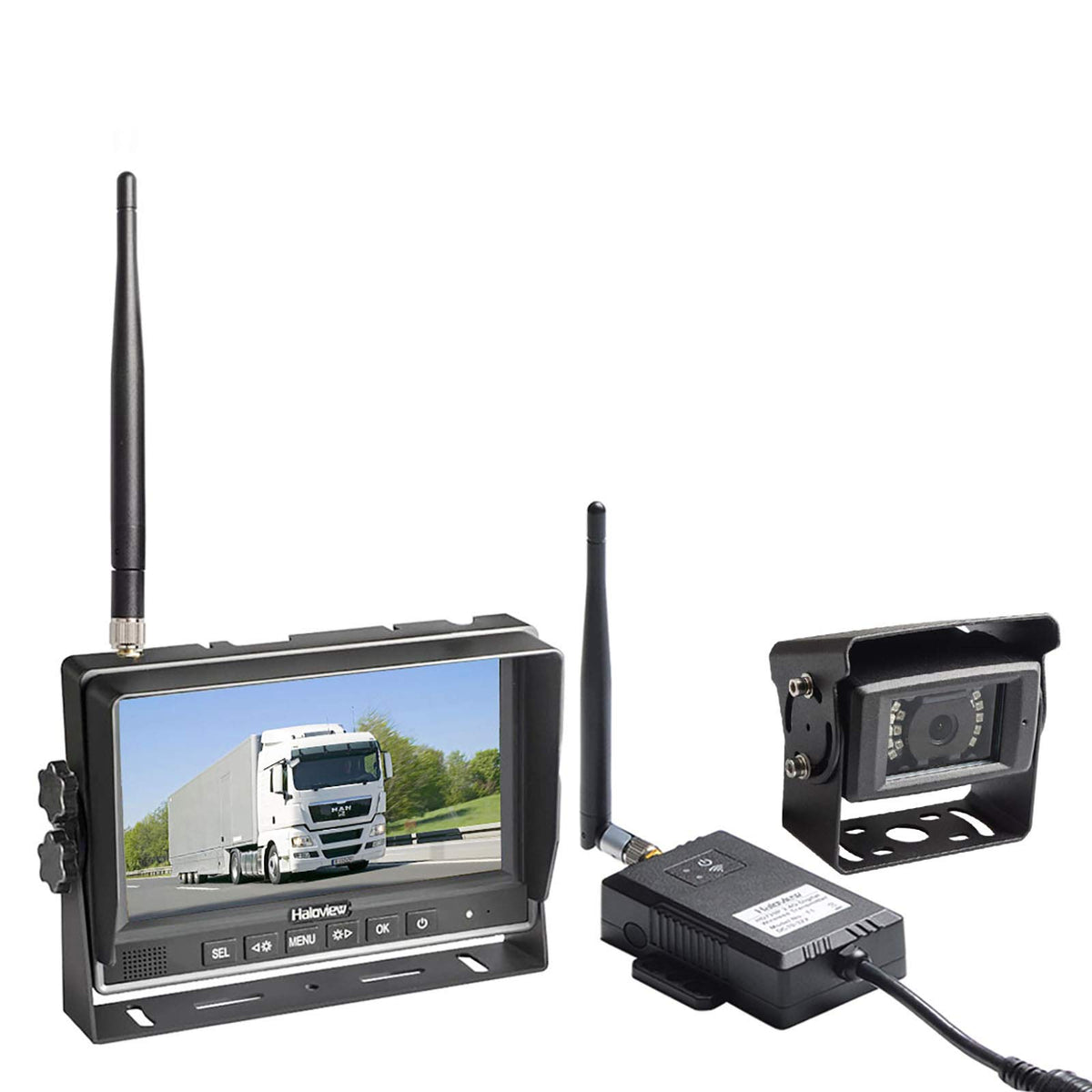 Haloview Rd7 Wireless Long Range Backup Camera System Kit 7'' 720P Hd Digital Monitor Built In Dvr Rear View Observation Reverse