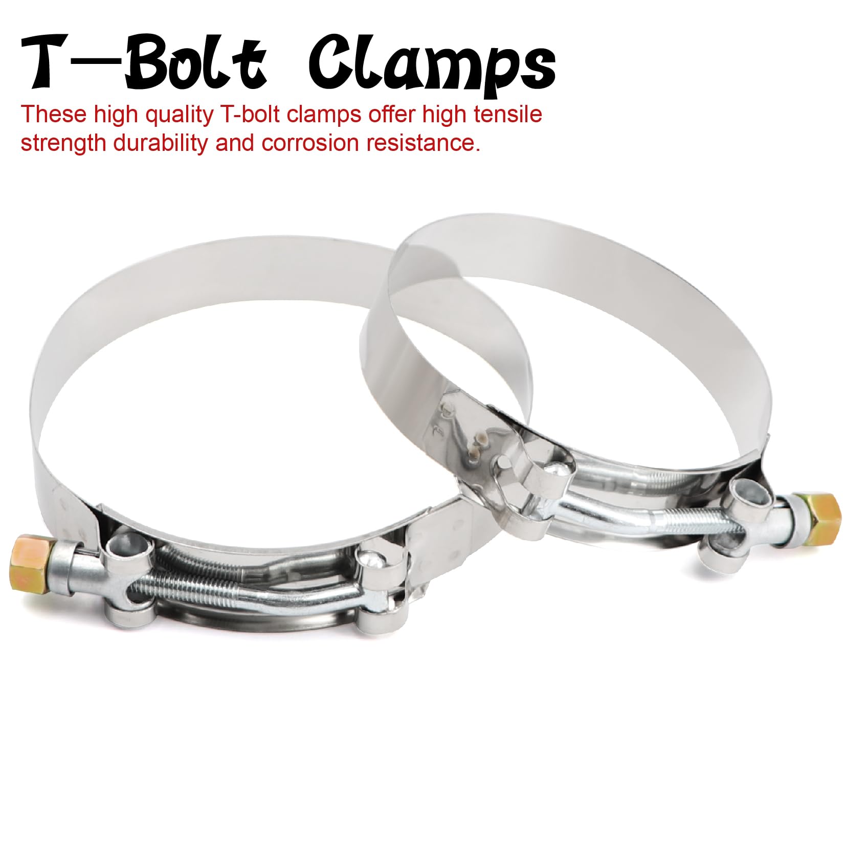 TuoLauthon 45 Degree 3 to 4 Inch(76-102mm) Silicone Reducer Coupler Hose,4-Ply Reinforced,Length 4Inch(102mm) with 2Pcs T-Bolt C