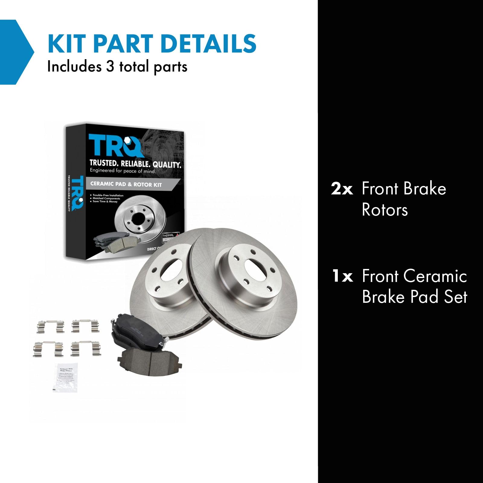 Trq Front Brake Pad & Rotor Kit Brake Pads Brake Rotor Ceramic Compatible With 2005-2006 Saab 9-2X 2002-2010 Subaru Impreza 2002
