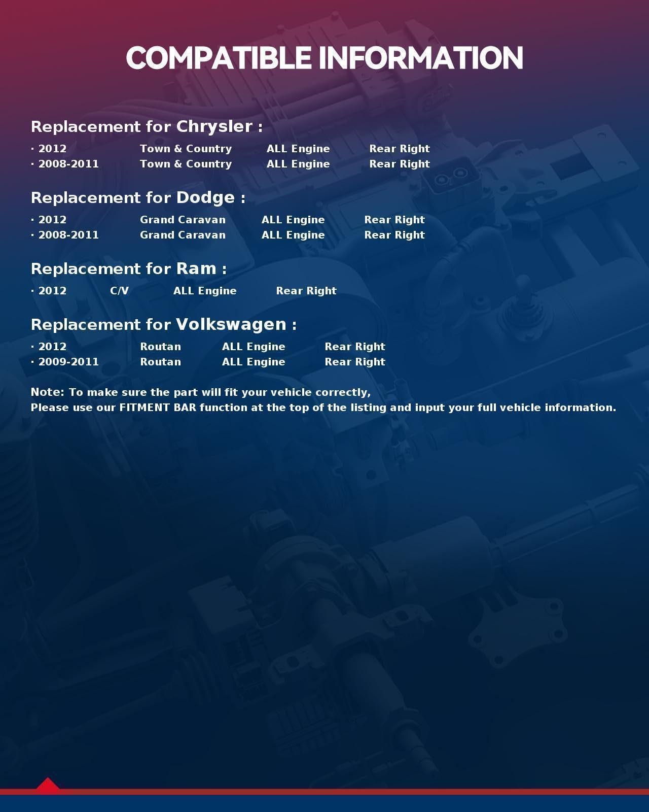 Kax Disc Brake Caliper Assembly Fit For Grand Caravan 2008-2012, Town & Country 2008-2012, Routan 2009-2012, C/V 2012, Rear Righ