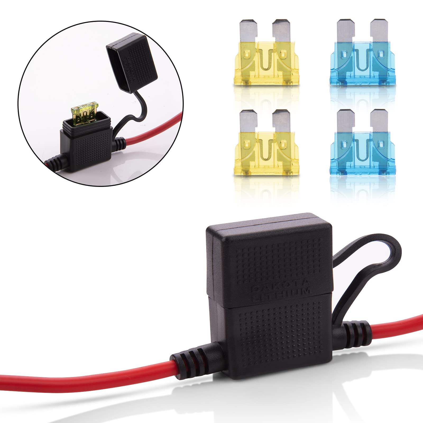 10 Gauge Fuse Holder - 10 Awg Inline Heavy Duty Wire Fuse Holder With 30 Amp Atc/Ato Blade Fuses For Automotive Car Motorcycle Marine Rv 4Ft/1.2M