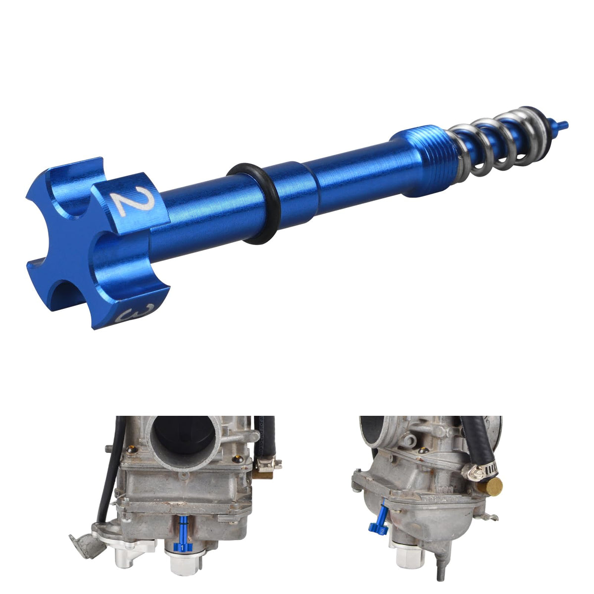 NICECNC Blue Universal Aire/Fuel Mixture Screw Adjuster Keihin FCR Carb Motorcycle Compatible with Yamaha Honda Kawasaki Suzuki 